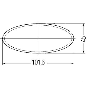 R&uuml;ckstrahler oval 101,6x45mm Gelb. Hella