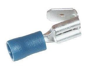 Flachsteckh&uuml;lse 6,4mm, Blauw, Isoliert.