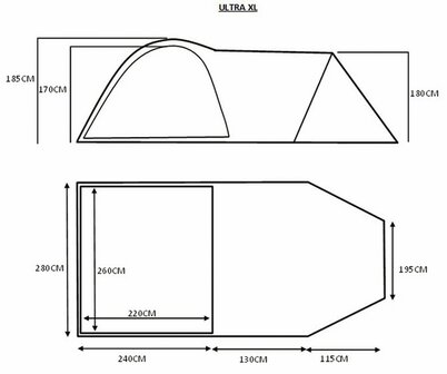 HD-Camp Ultra XL Zelt f&uuml;r 4-5 Personen + Erdgeschoss