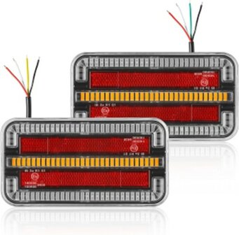 - R&uuml;cklichte Dynamic LED, Rechts und Links, 12/24 volt