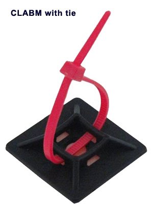 Kabelbinder Halter, bis 2,5-4,8  mm breit, schwarz.