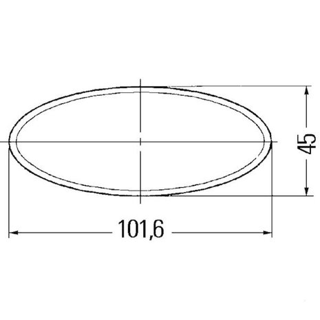 Rückstrahler oval 101,6x45mm Gelb. Hella