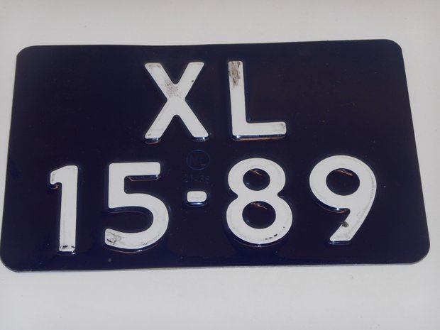 Kenzeichen Platte blau, 210x143mm. (Nur für die Niederlande)