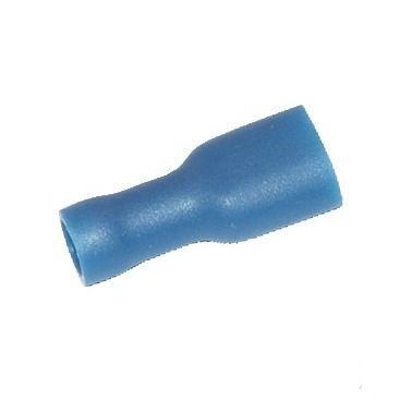Flachsteckhülse 6,4mm, Blauw, Isoliert.