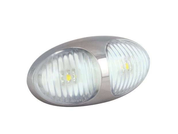 1 Positionleuchte LED Weis, Chrome.