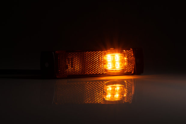Seitenreflektor + LED-Lampe Orange, 130 mm.