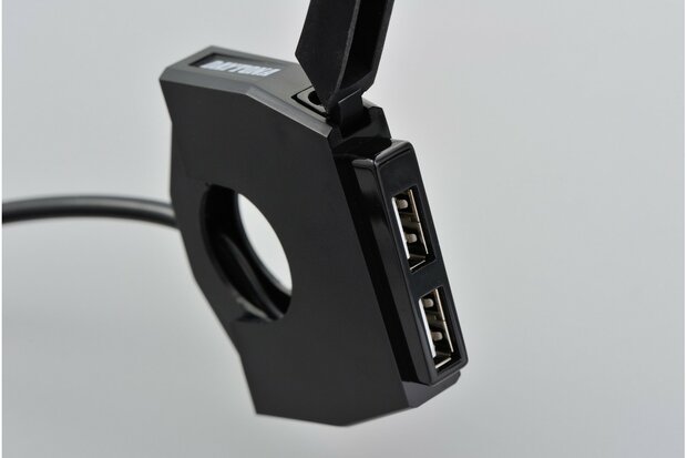 - USB-Anschluss, Lenkerhalterung, 2x Stecker, 12V