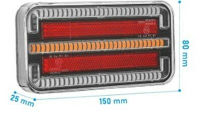 - R&uuml;cklichte Dynamic LED, Rechts und Links, 12/24 volt